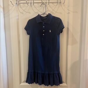 Polo Ralph Laueen Girls Polo Eyelet Ruffle Dress Size S(7)